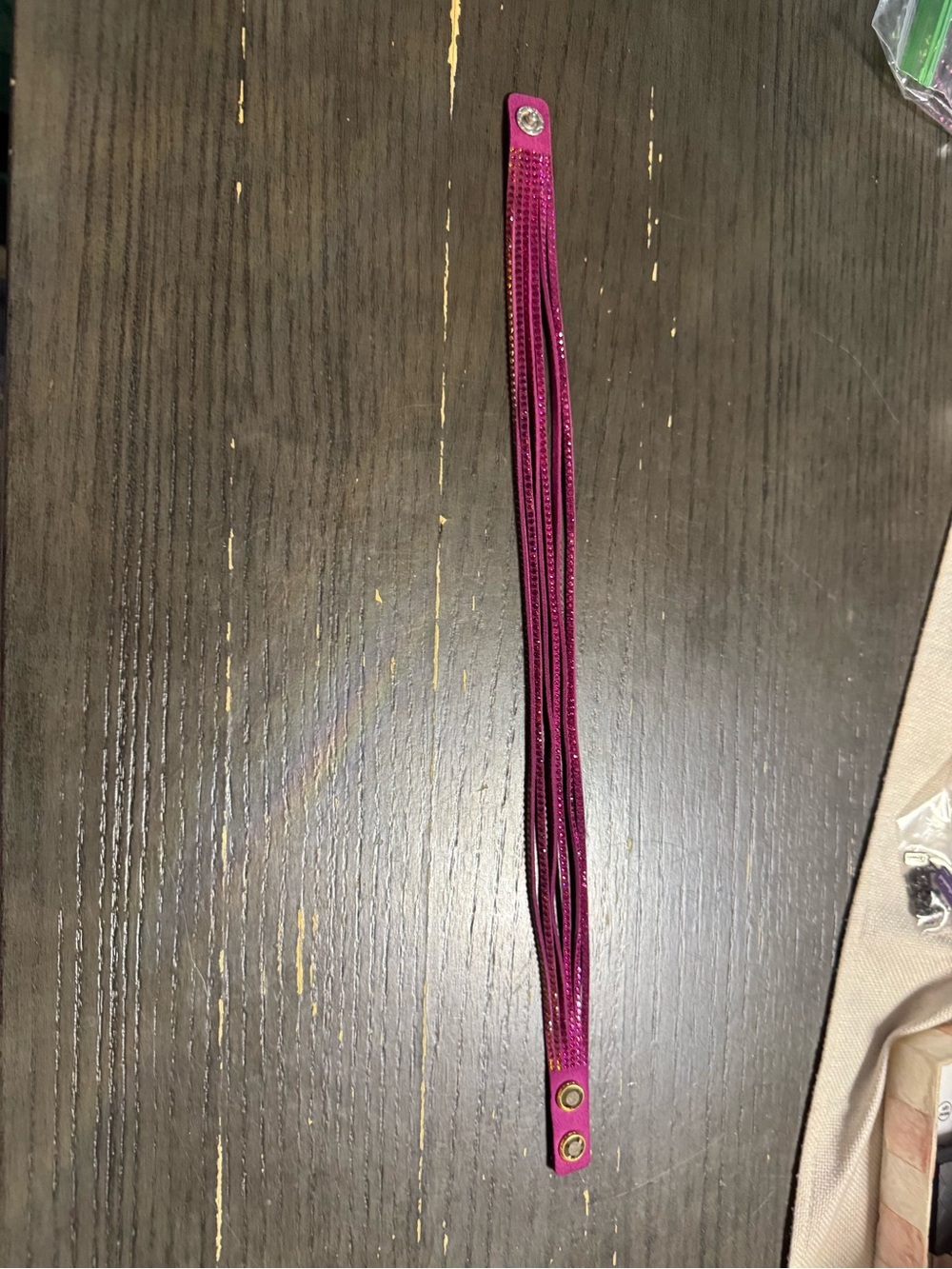 Swarovski retired wrap Fuchsia Multi-Strand Snap Bracelet